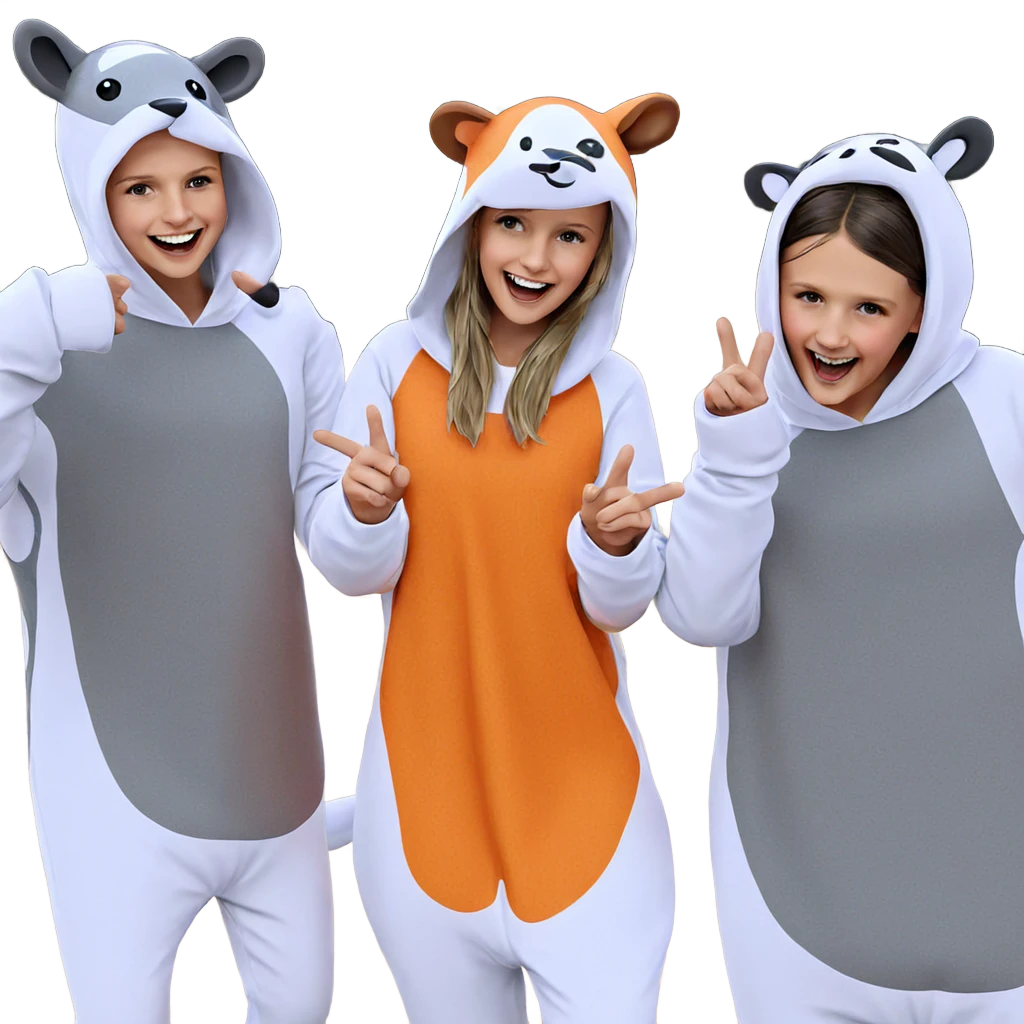 smiling friends in animal costumes emoji