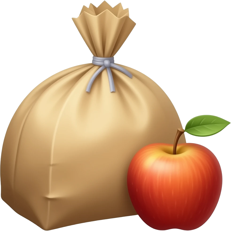 a brown grocery bag apple emoji emoji