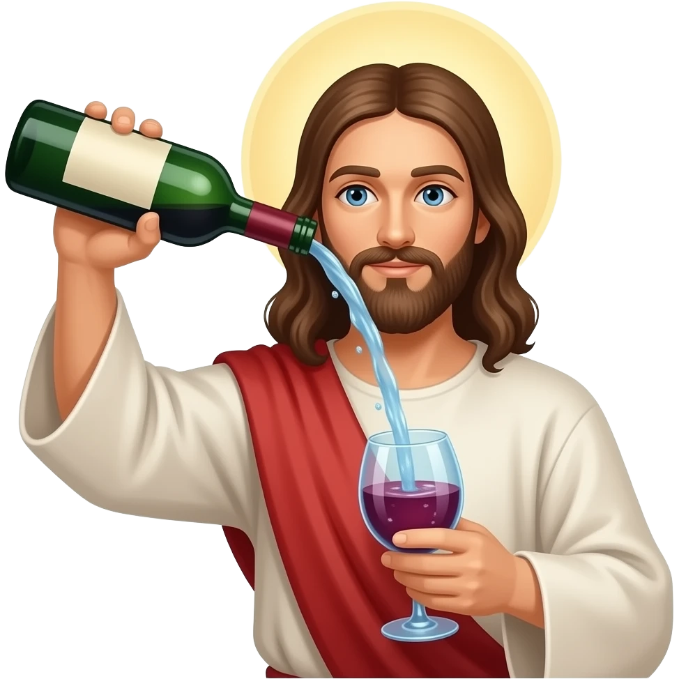 Jesus turns water into wine emoji