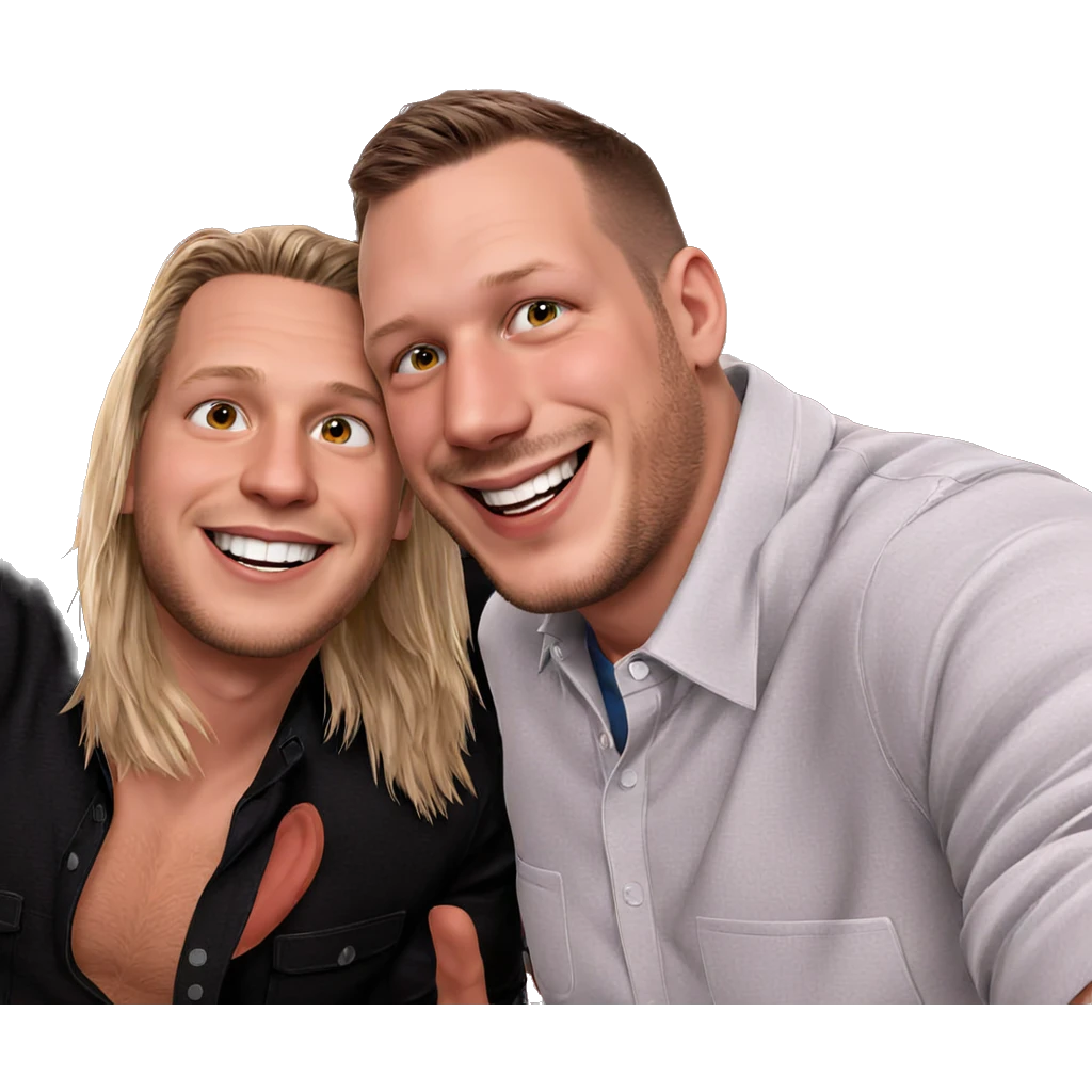 two boys smiling together emoji