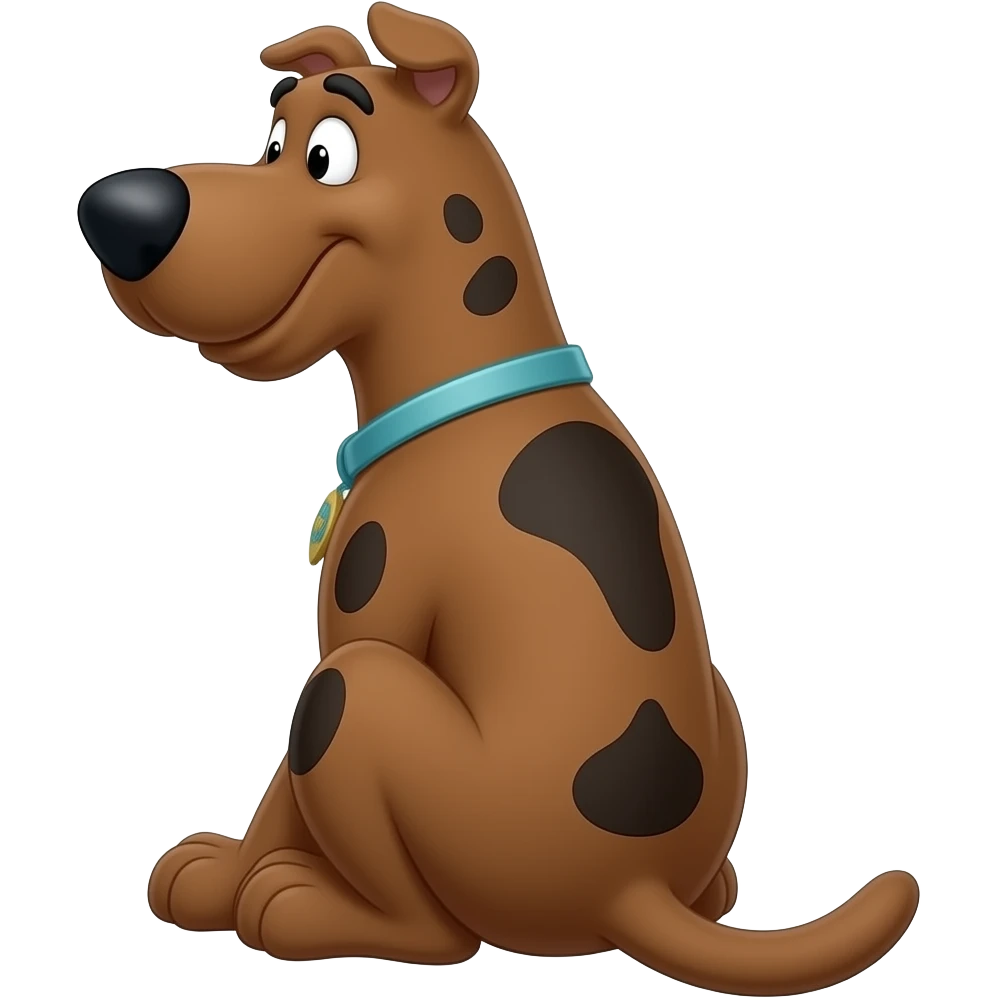 Shaggy from Scooby Doo, sitting down, from behind emoji