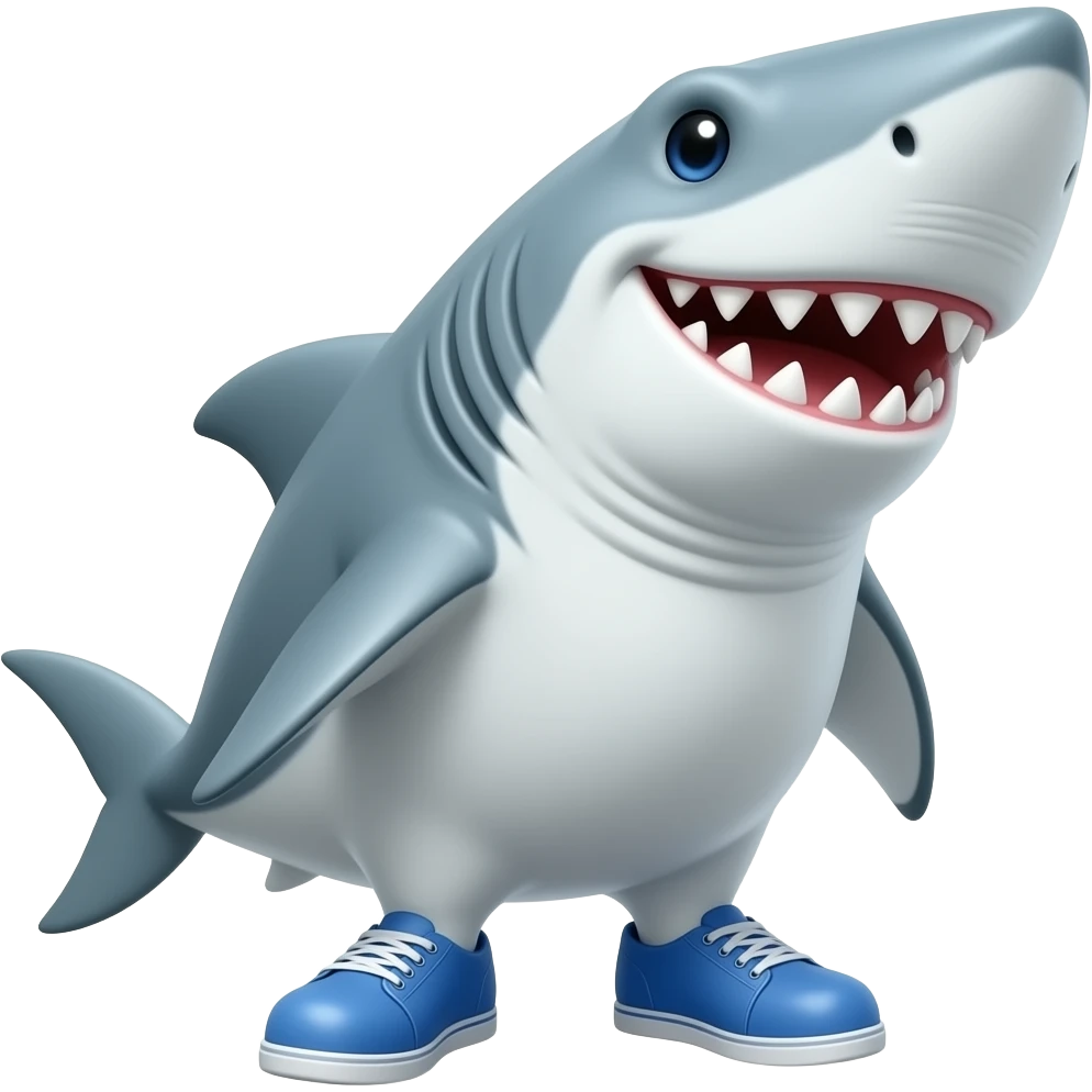 trallalelo trallalelo shark eith blue shoes emoji