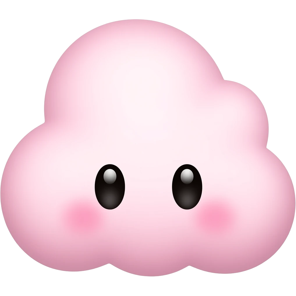 Pink kawaii cloud emoji