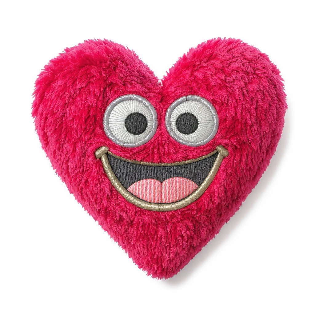 emo heart with a stitched patch emoji