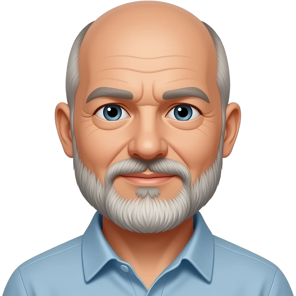 55 year old male bearded and bald headed emoji