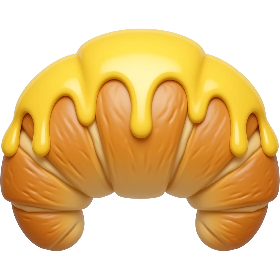 Croissant with drizzled Yellow icing emoji