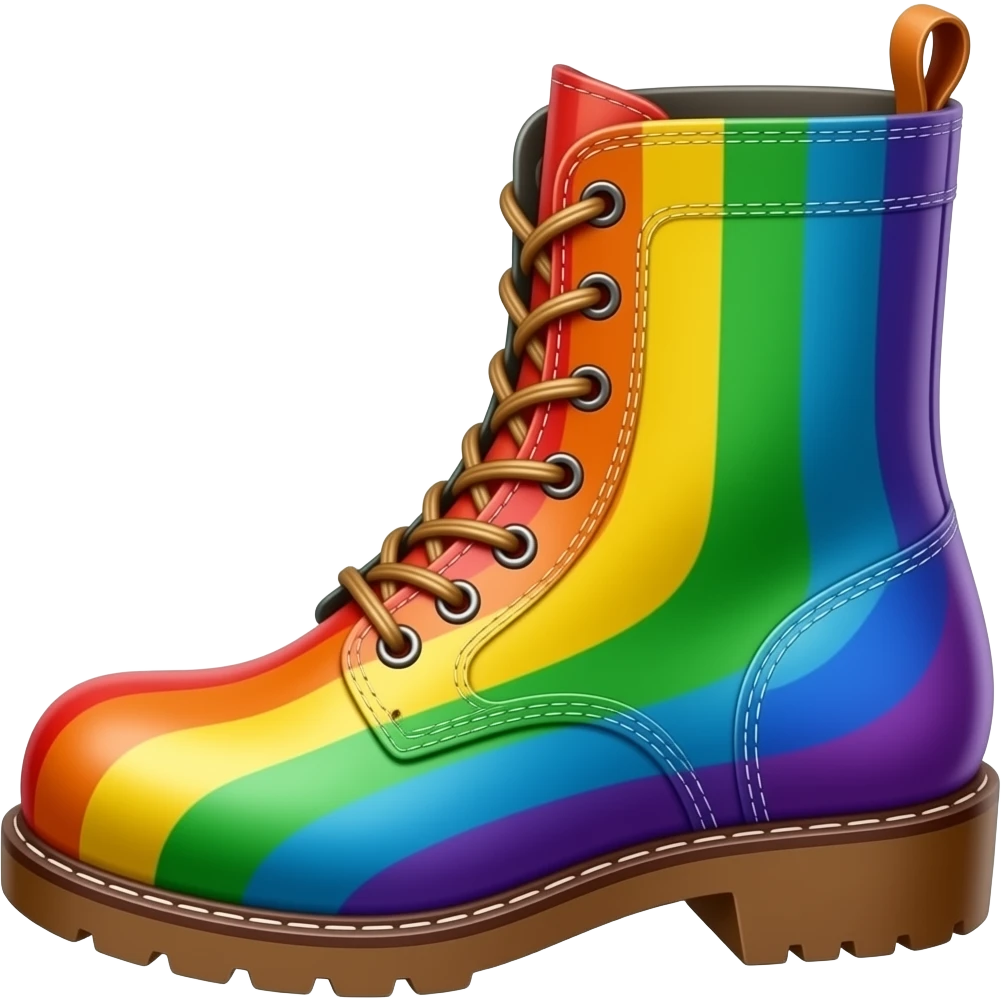 rainbow work boots front view emoji