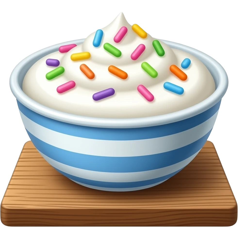 Greek yogurt bowl topped with funfetti aesthetic emoji