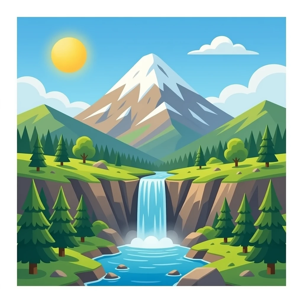 water from mountains emoji