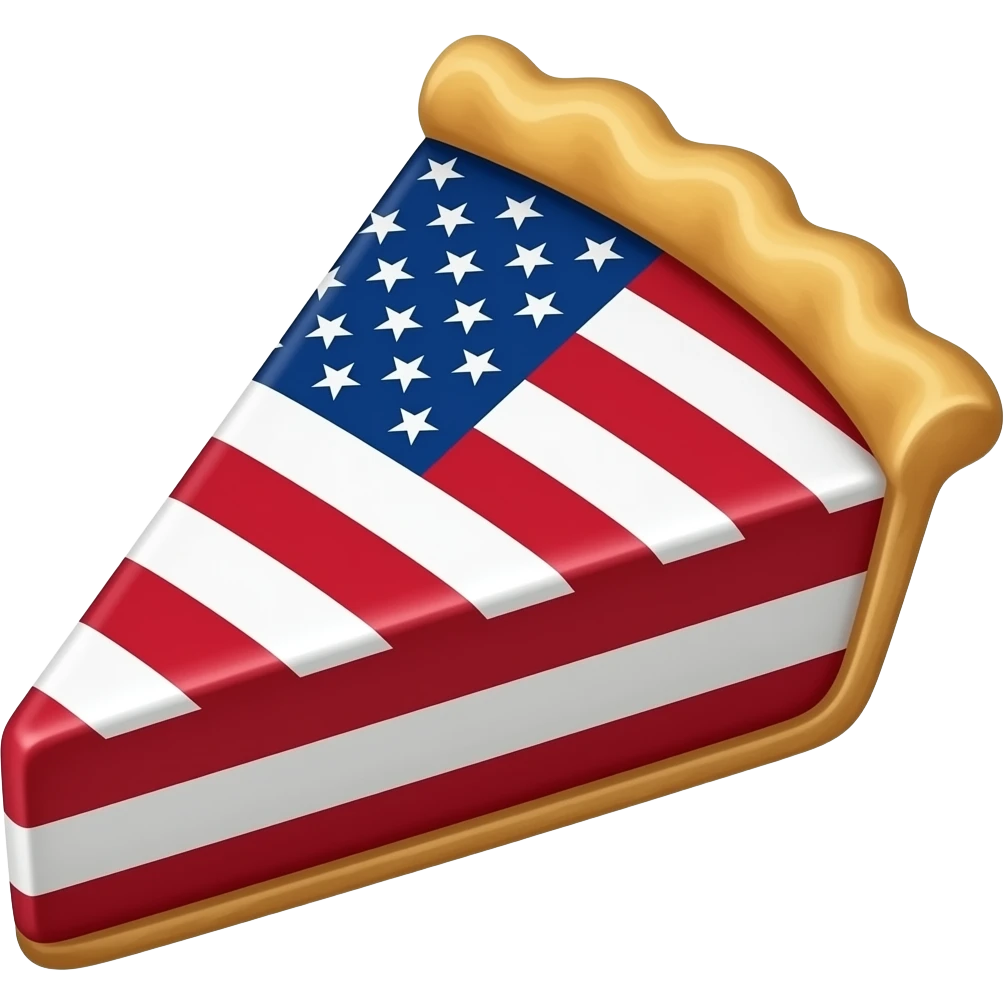 a piece of pie wrapped in an American flag emoji