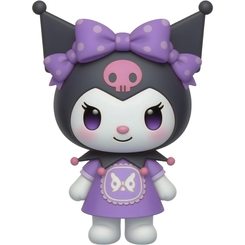 kuromi dressed in purple. the whole body is visible emoji