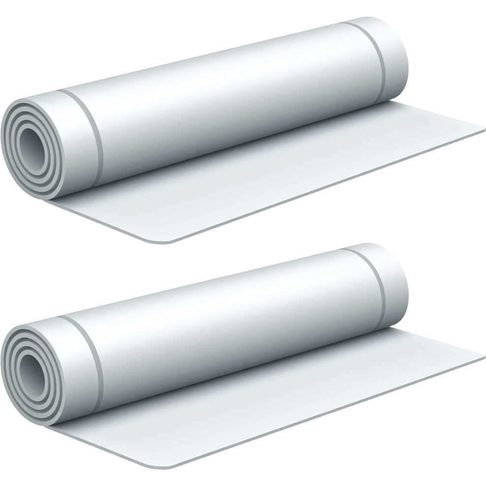 two yoga mats white emoji