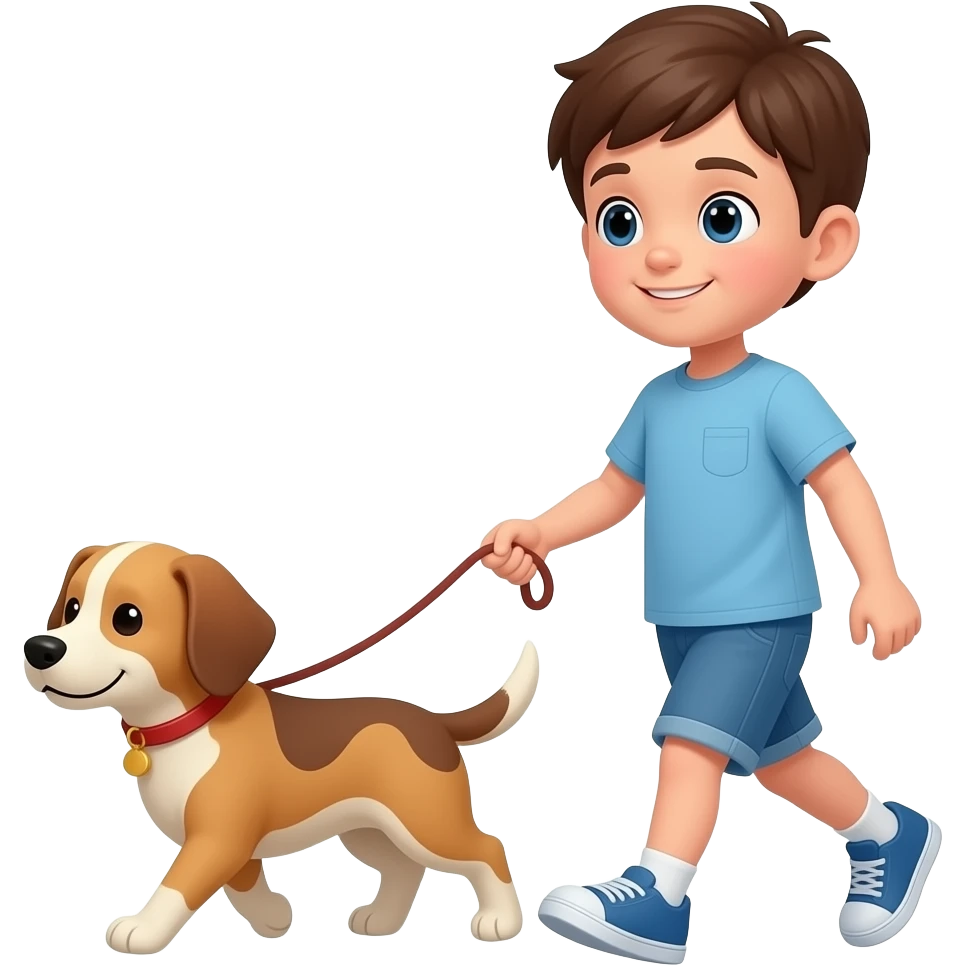 a kid walking the dog emoji