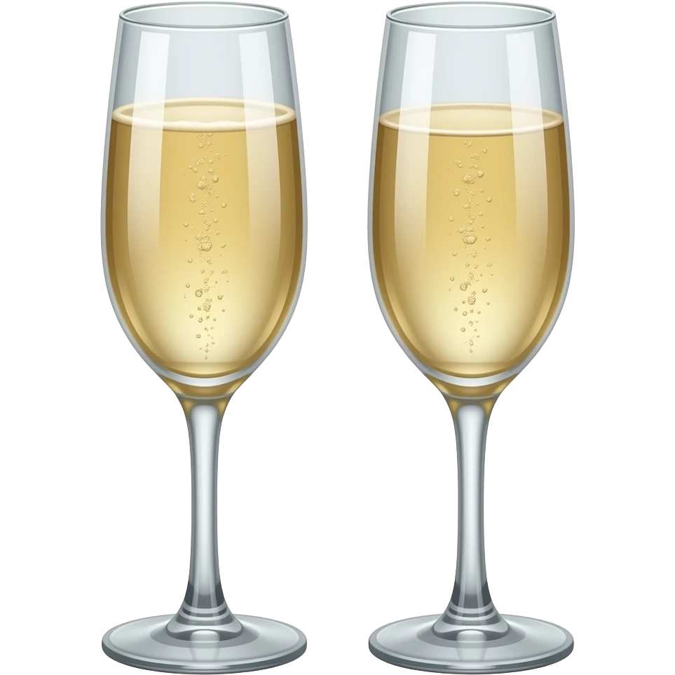 deux verre de champagnes réaliste qui emoji