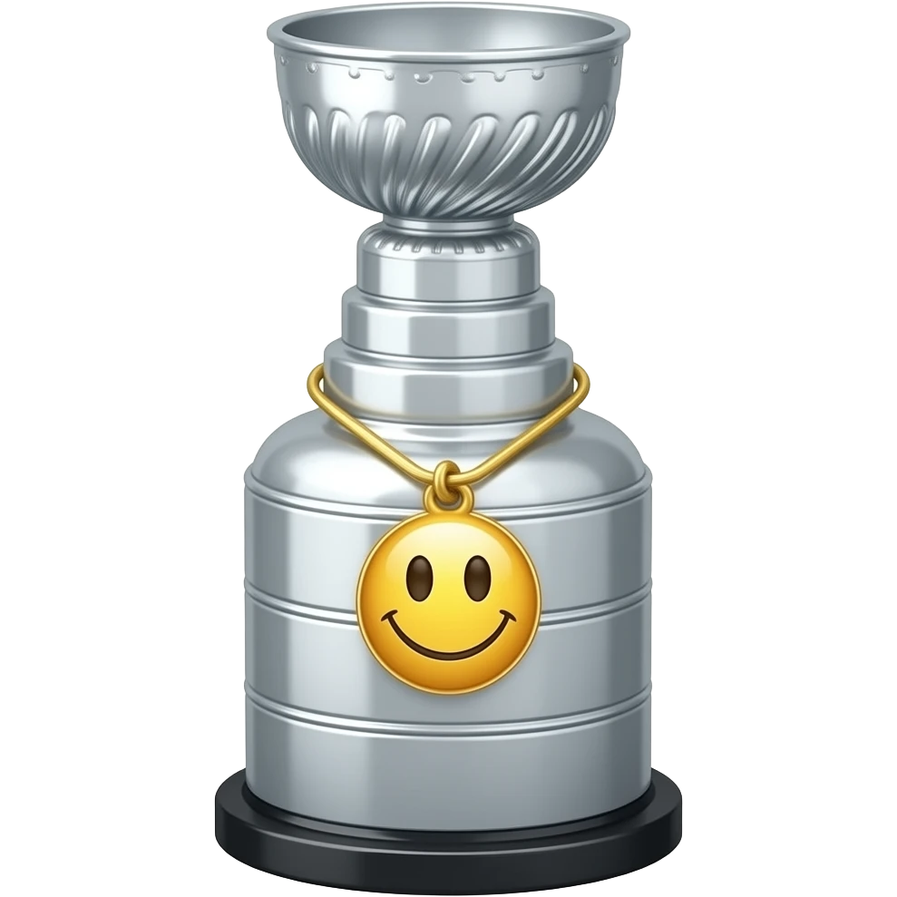 Stanley Cup with smiley charm emoji