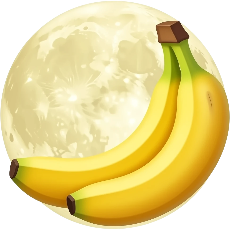 The emoji depicts a moon made entirely of bananas. emoji