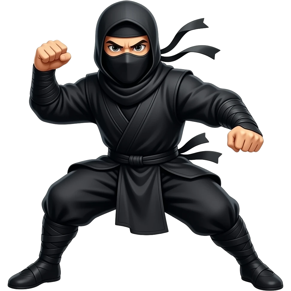 masked ninja in action pose emoji