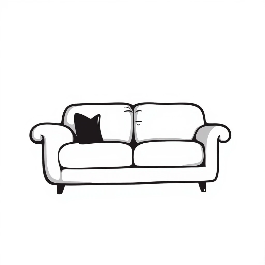 sofa hand drawn doodle style emoji