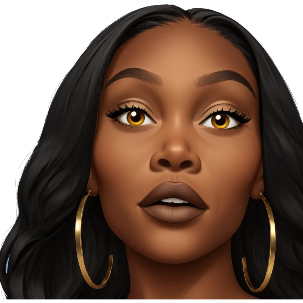 dark-skinned beauty with hoops emoji