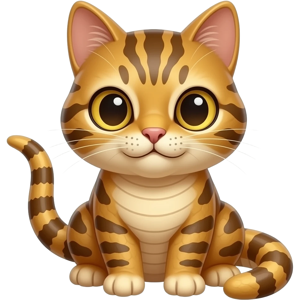 Brownish-golden-sandy scaly cute big-headed big-eyed beady-eyed python-cat-hybrid-animal emoji