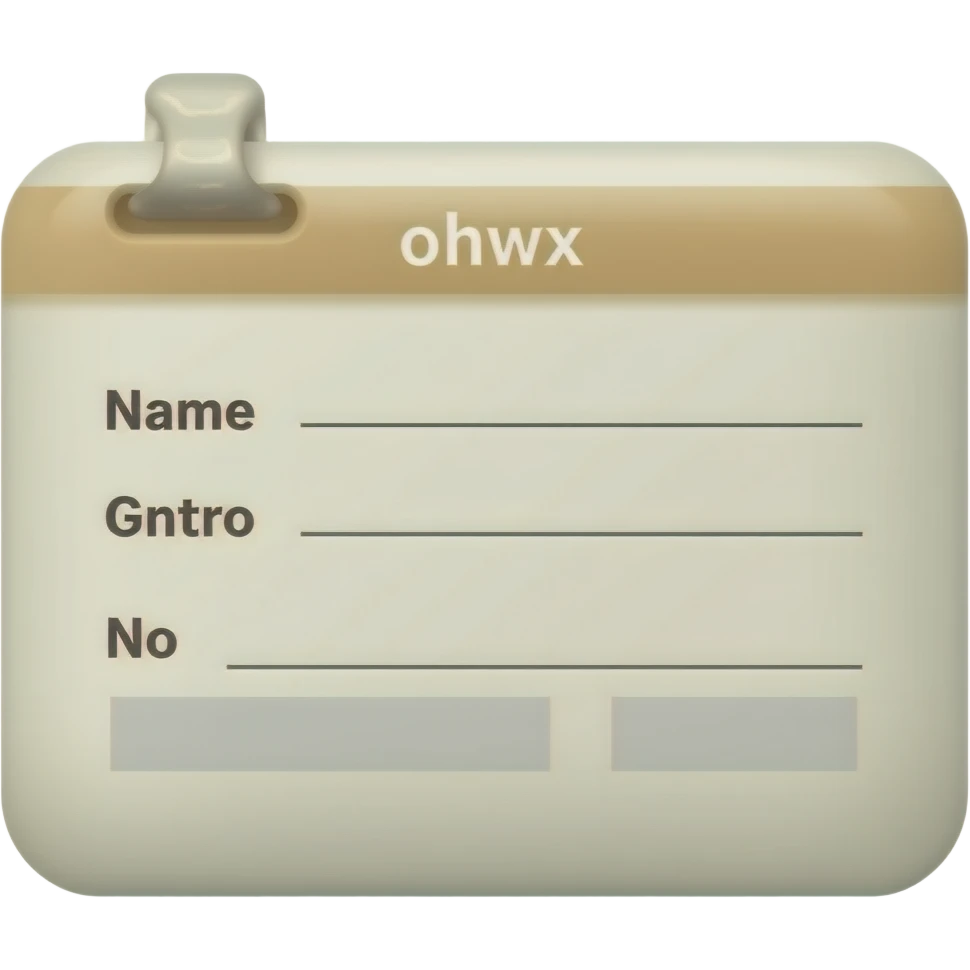 id card name only no photo cream color emoji