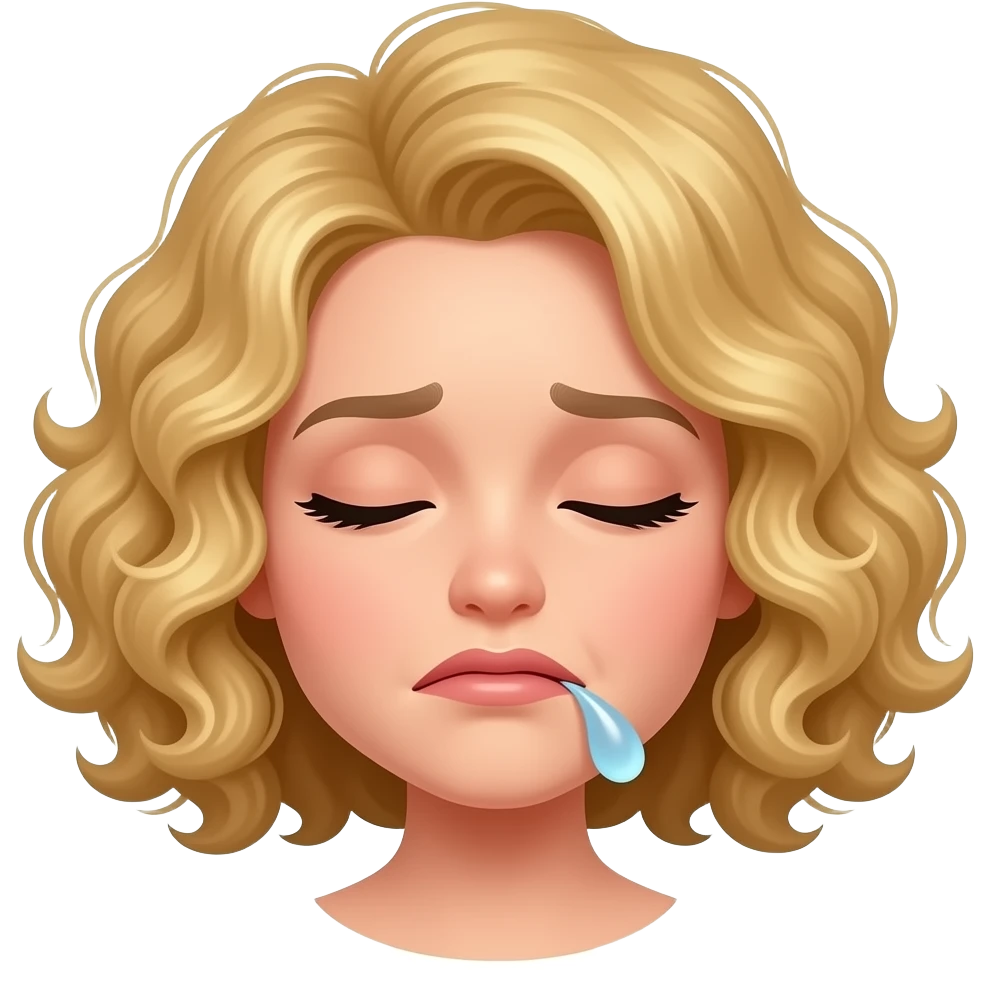 blonde curly bob sighing emoji