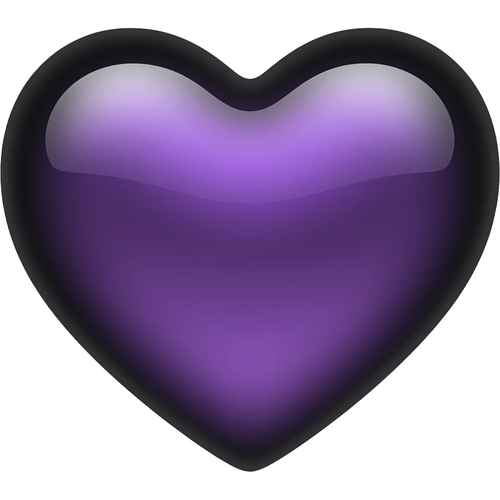 black purple pearlescent heart emoji