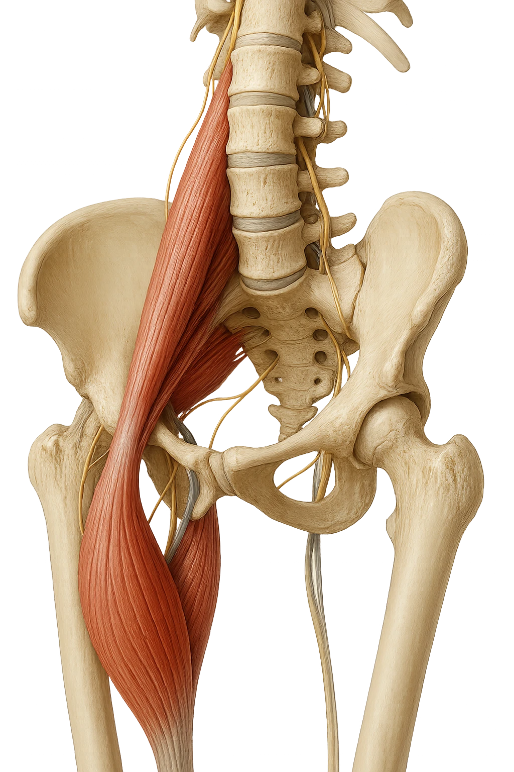ILEOPSOAS DI UN CORPO UMANO ANATOMICO REALISTICO, iperrealistico 4k emoji