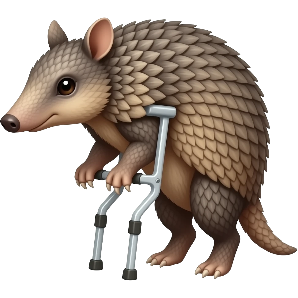 Armadillo on crutches emoji
