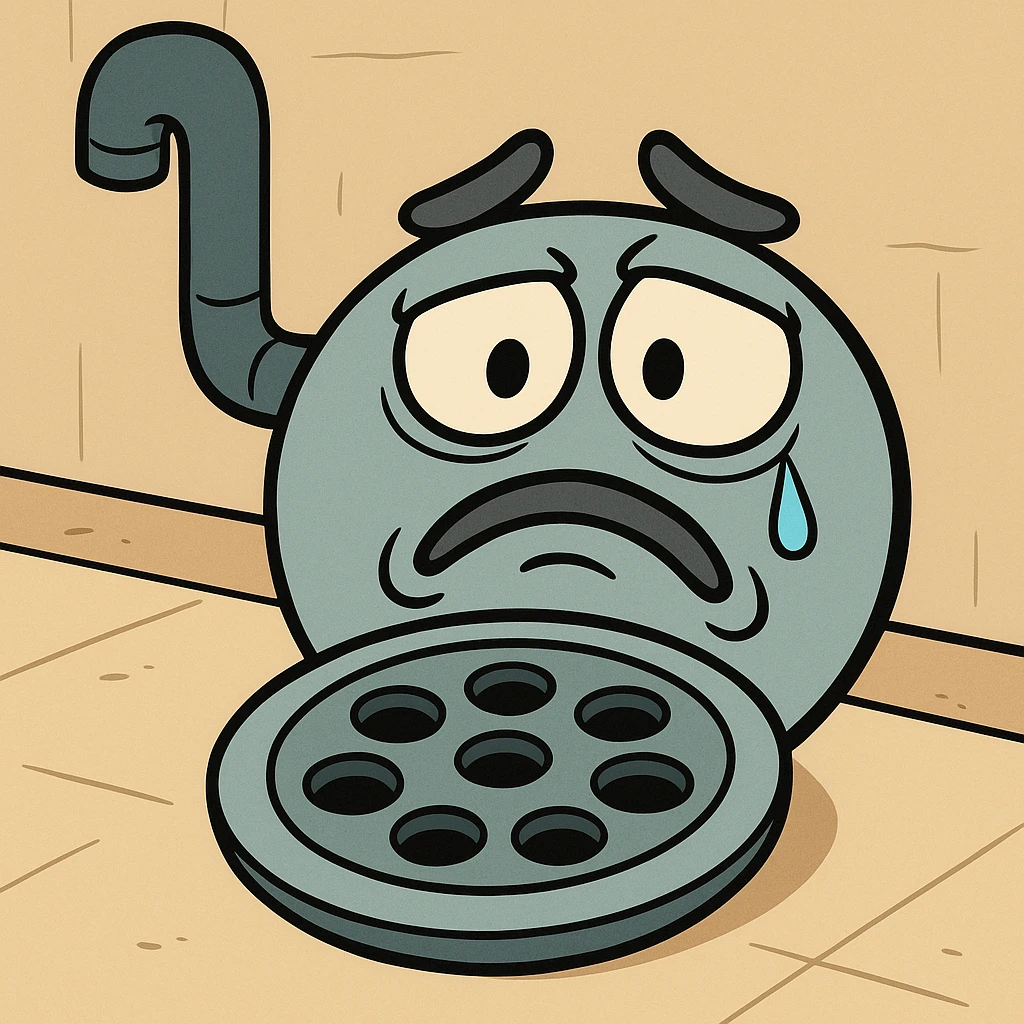 cartoon style water drain emoji