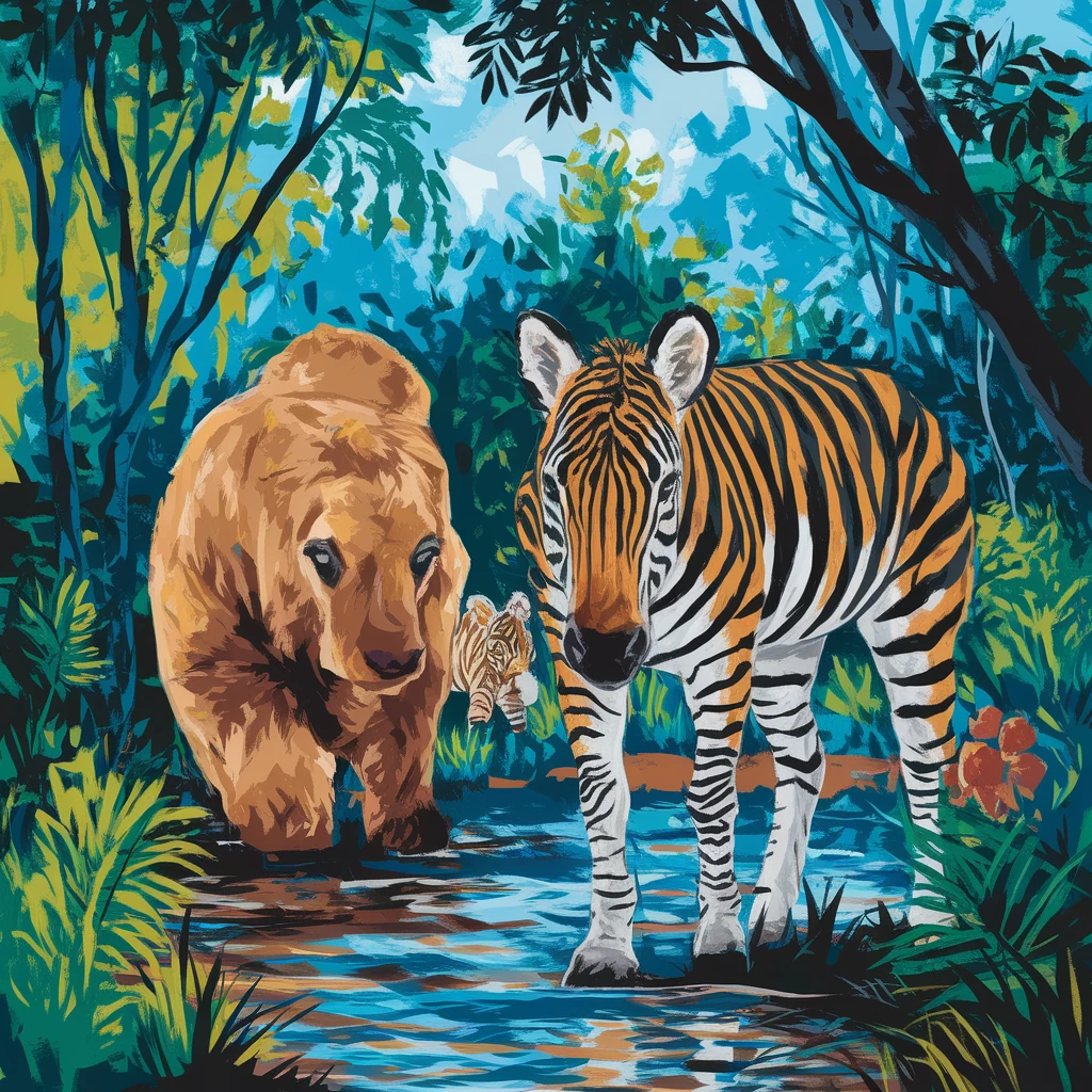 digital raster painting image of jungle safari emoji