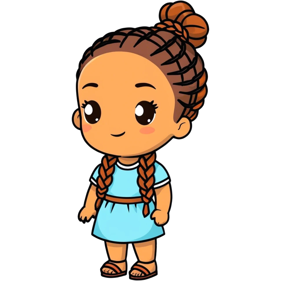 pretty brown skin girl with braids emoji
