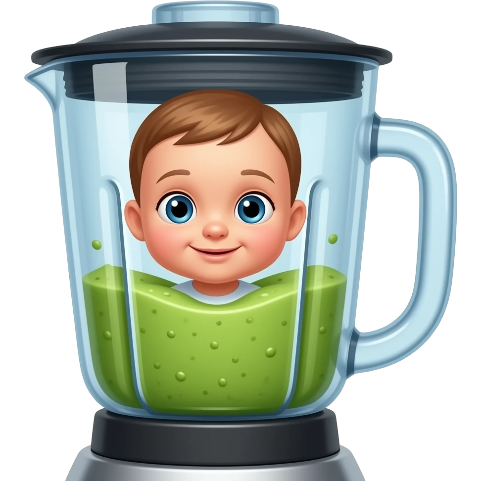 human baby in blender turn into smoothie emoji