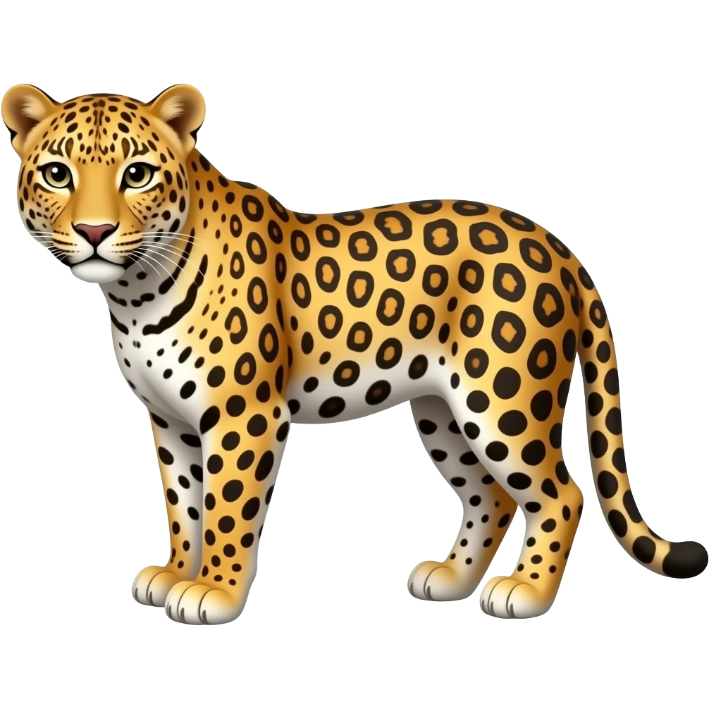 Cartoon 2d african leopard emoji