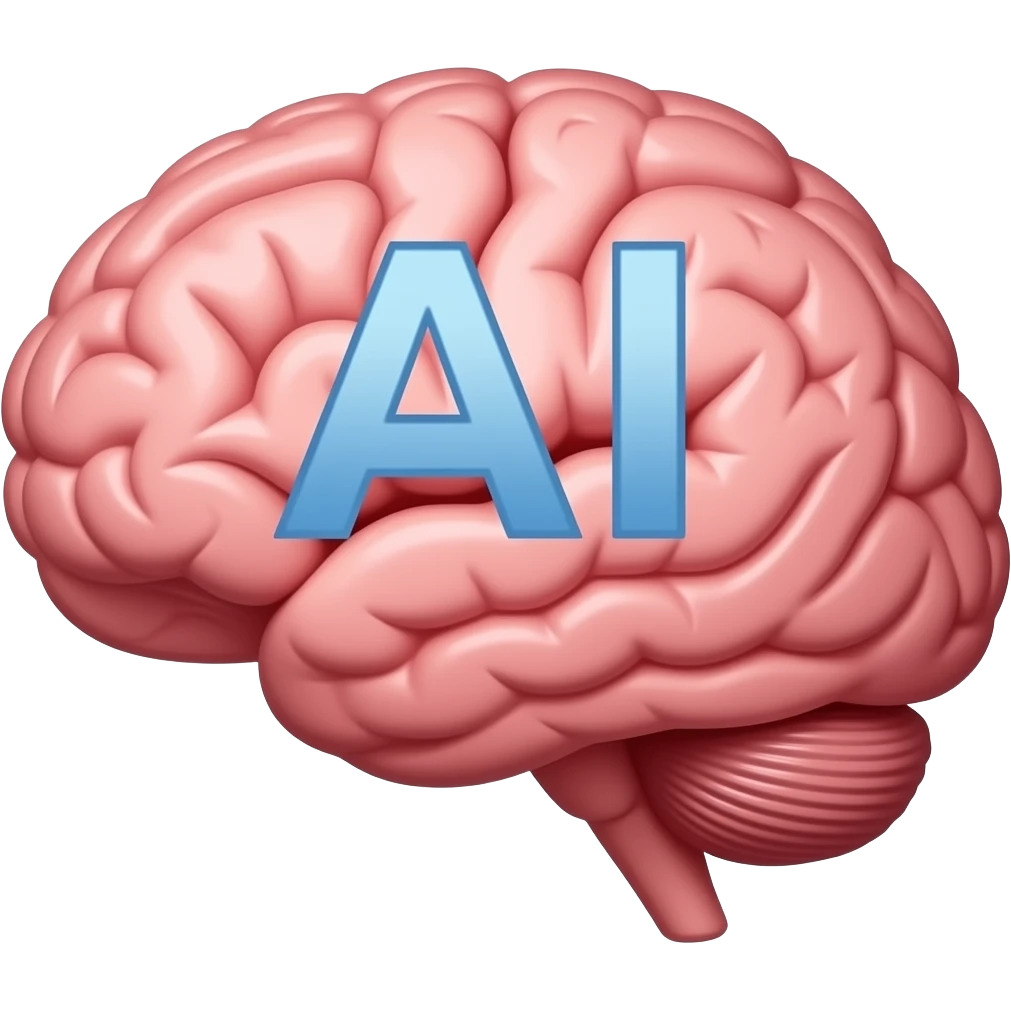 мозг с надписью AI emoji