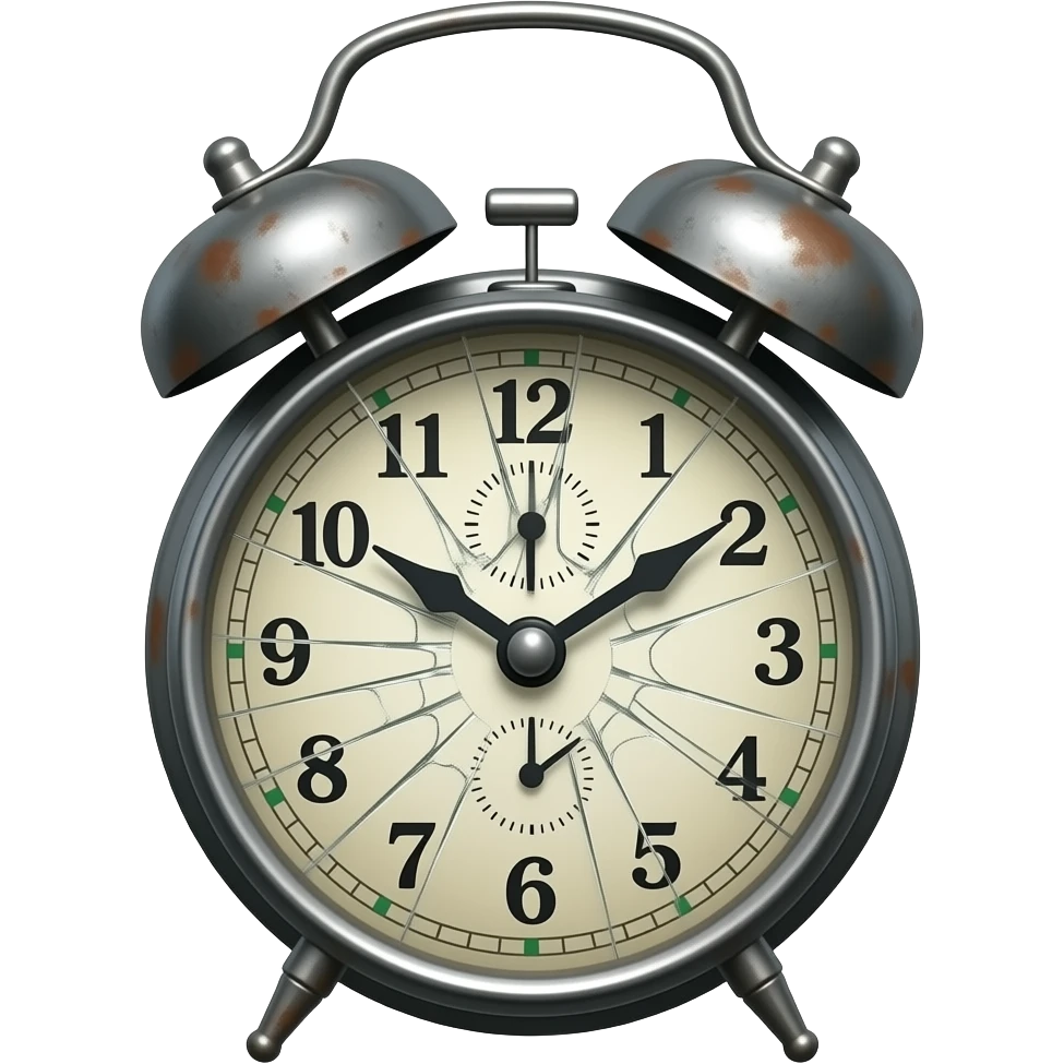 broken old  alarm clock emoji