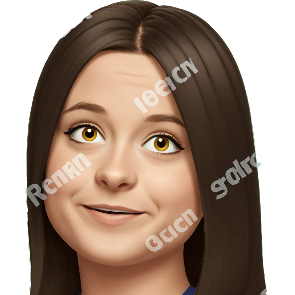 smiling girl with brown hair emoji