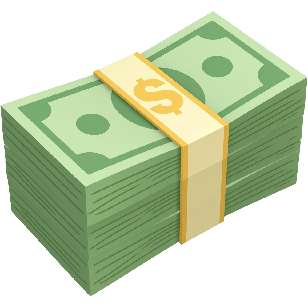 un llsa de dinero mirando a la cámara emoji