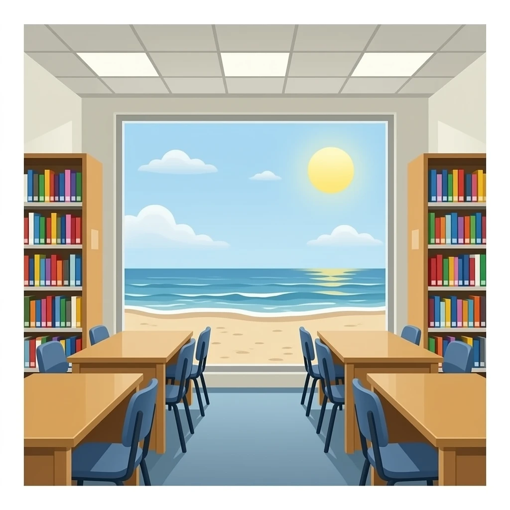 biblioteca que no haya playa ni sol ni cielo emoji