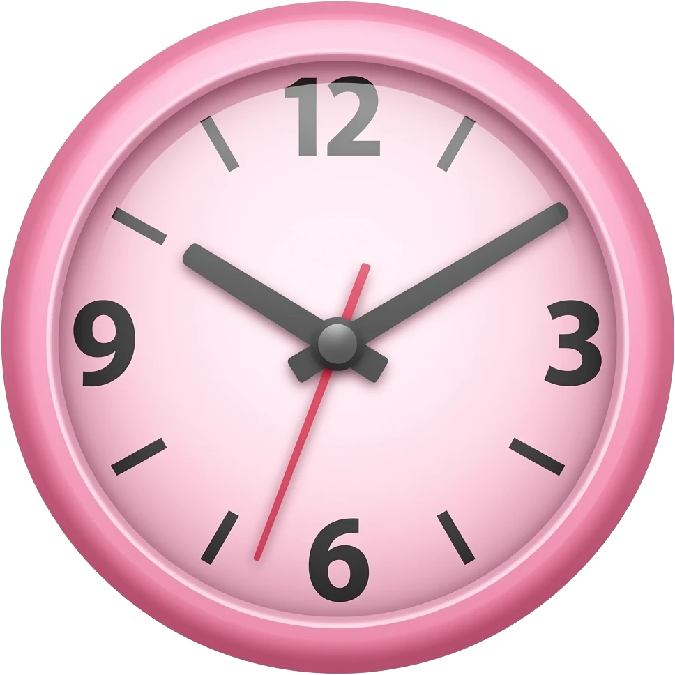 hi, i want a pink clock emoji, please emoji
