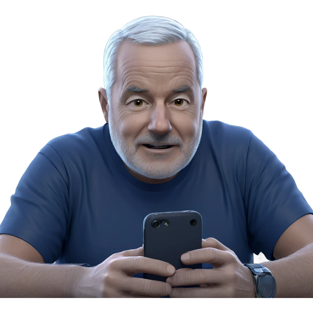 old man with cellphone in hand emoji