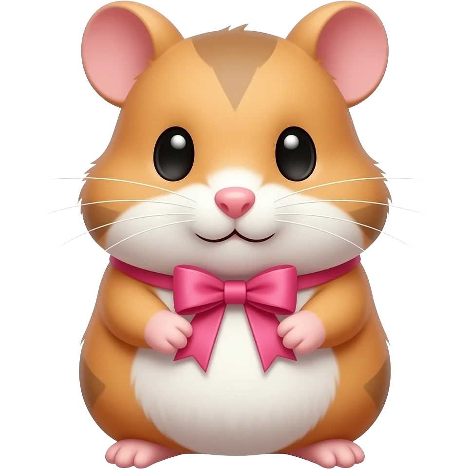 Hamster with a pink ribbon emoji