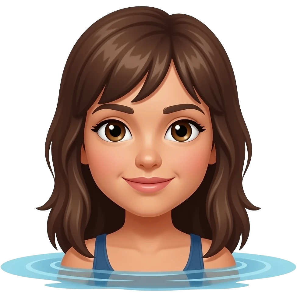 girl brown hair tan skin drowning emoji