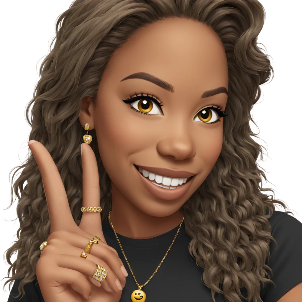 smiling girl with jewelry emoji