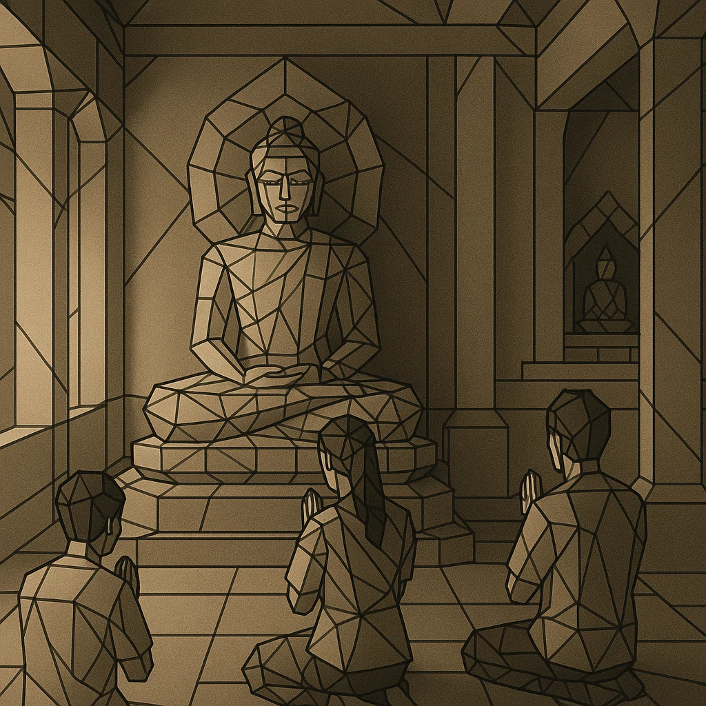 people praying in a Buddhist temple emoji