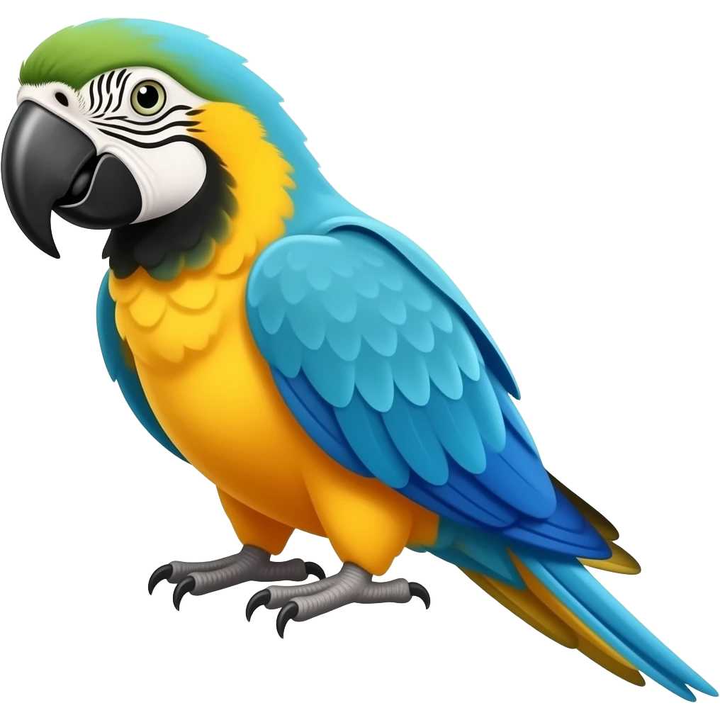 Arara azul com amarelo emoji