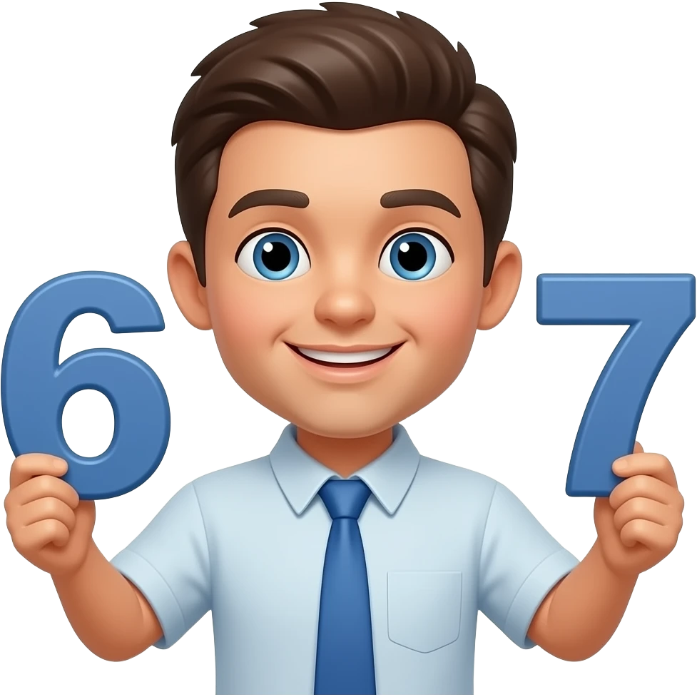 have a emogi holding 6 and 7 emoji