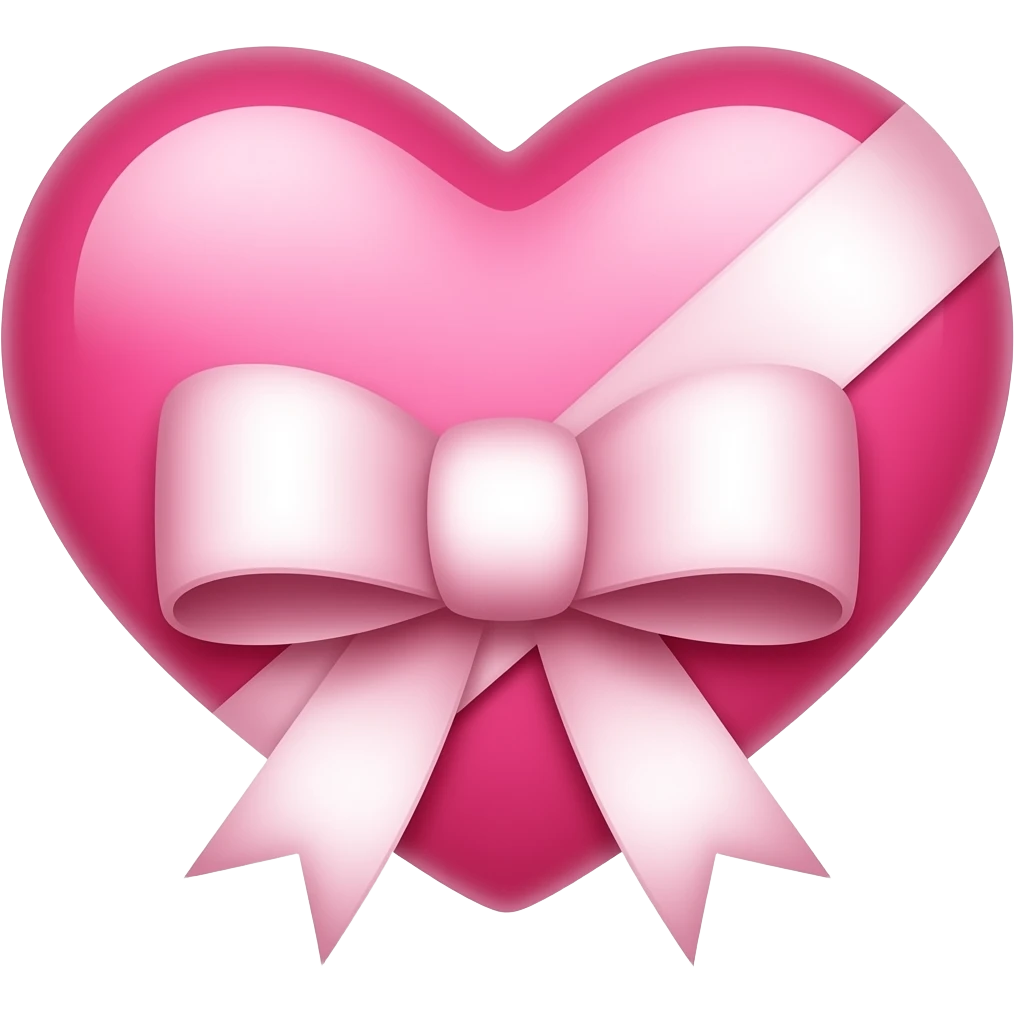 pink heart with a race ribbon bows emoji