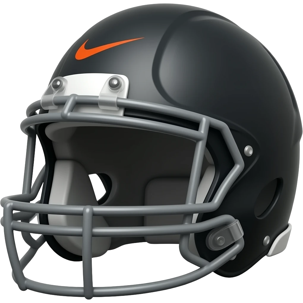 Nike football black helmet orange logo on the front emoji