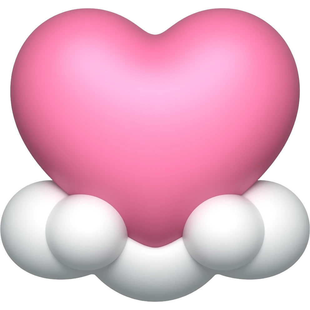 pink heart + cloud emoji